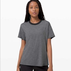 All Yours Boyfriend Tee *Micro Stripe Black White